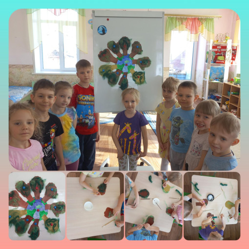 Ребята делают поделку Ребята делают поделку.